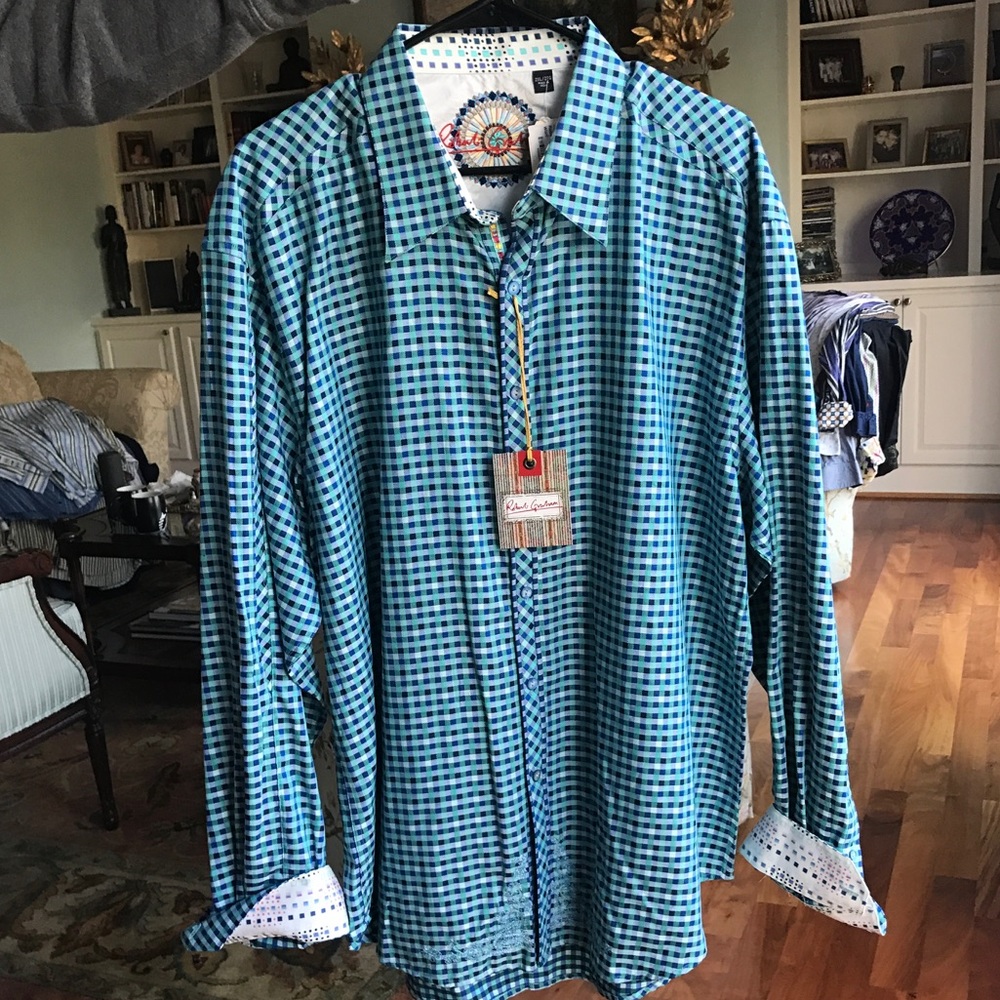 Blue Plaid Dress Shirt